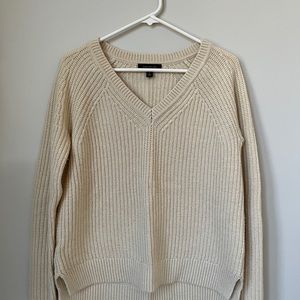 Ann Taylor cream colored V-neck sweater